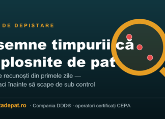 7 semne timpurii că ai plosnite de pat (și ce faci înainte să scape de sub control) Lupă care evidențiază mușcăturile aliniate, semn timpuriu de plosnite de pat