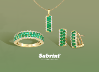 Setul din aur galben 18k cu smaralde și diamante naturale: Rafinamentul colecției DeRuvo de la Sabrini