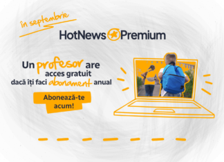 În septembrie, pentru fiecare abonament anual HotNews Premium cumpărat, un profesor primește acces gratuit 12 luni